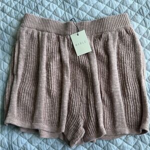 MABLE Blush Cable Knit Sweater Short